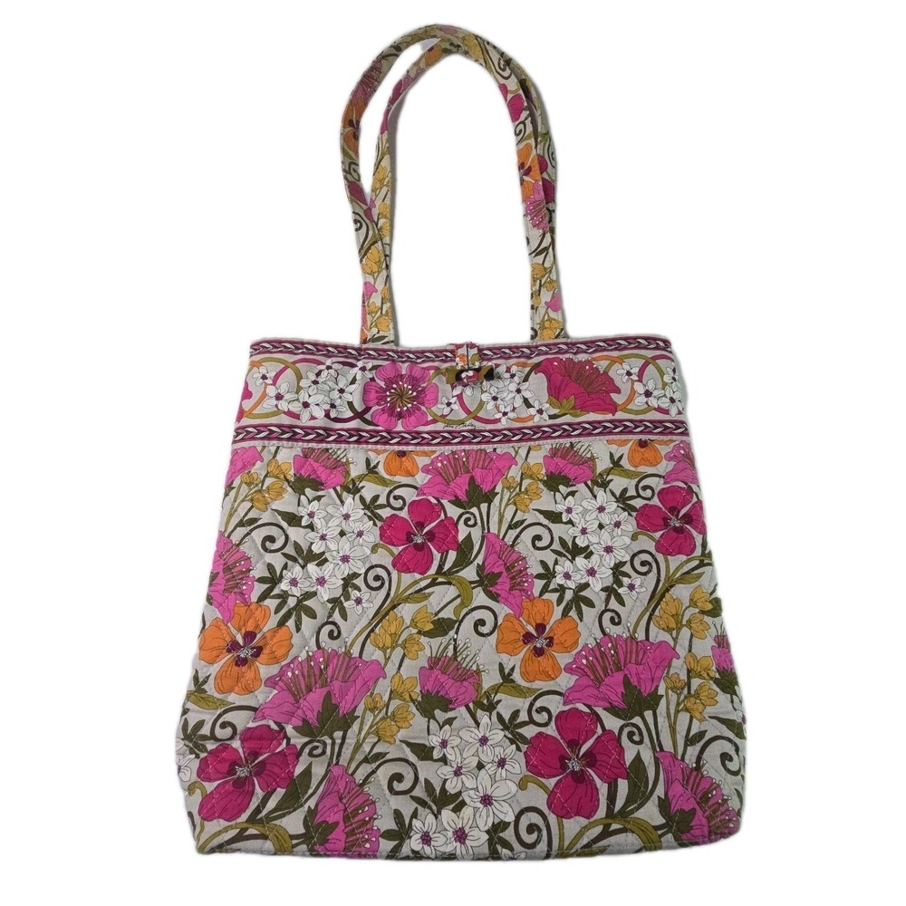 Vera Bradley Womens Toggle Tote Tea Garden Shoulder Bag Floral Spring Casual